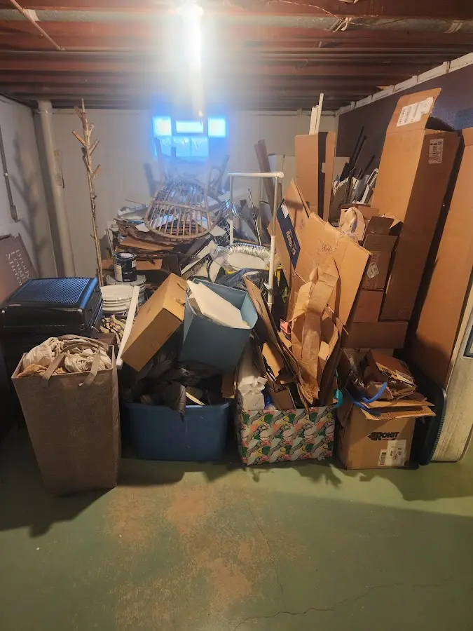 Roll-off dumpster container at job site for 15 Yard Dumpster Rental in Riverton